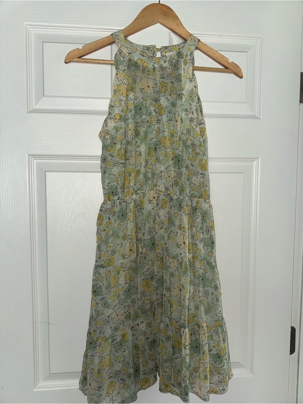 Monteau Light Green Floral Halter Dress